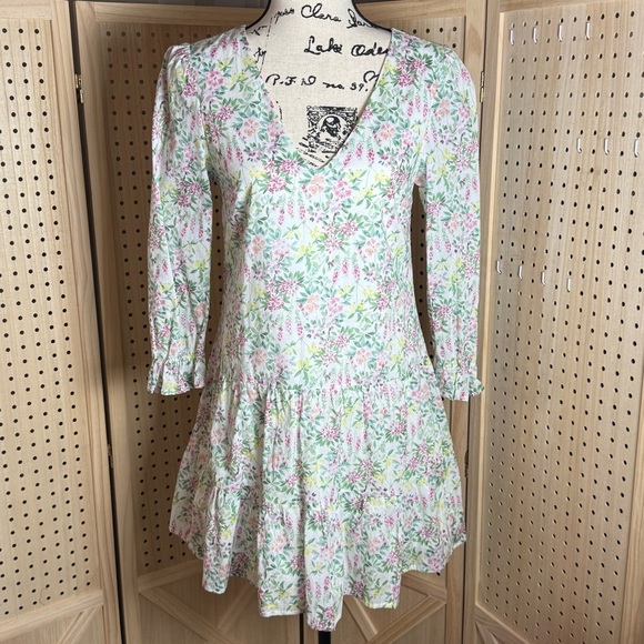 Francesca's Collections Floral Long Sleeve Dress - Picture 2 of 13